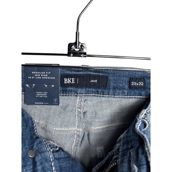 BKE Men’s 33x32 Jake Boot Stretch Mid Rise Regular Fit Distressed Jeans - Picture 7 of 8